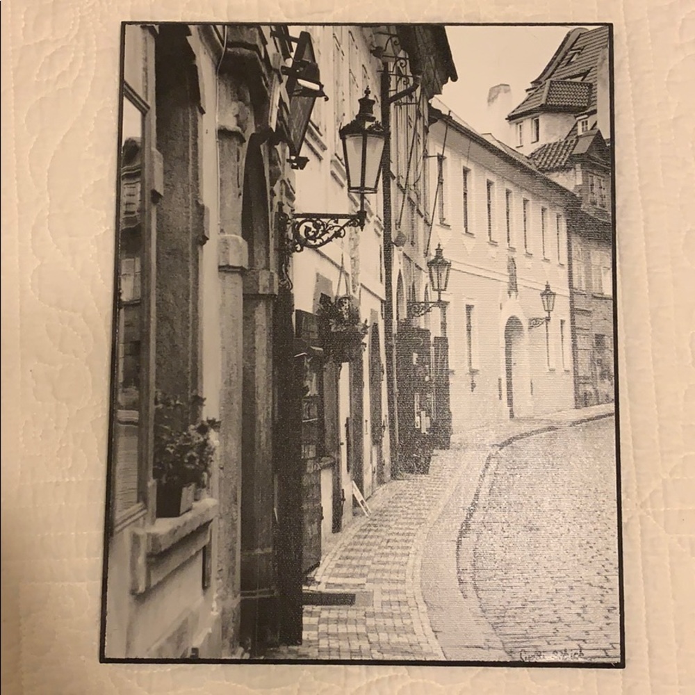 Black and White Photo on Wooden Frame